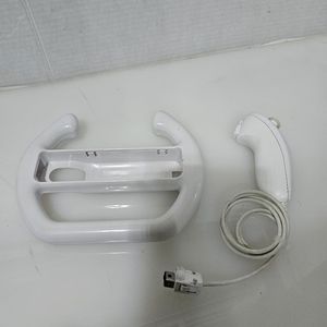 Wii Nunchuck and steering wheel